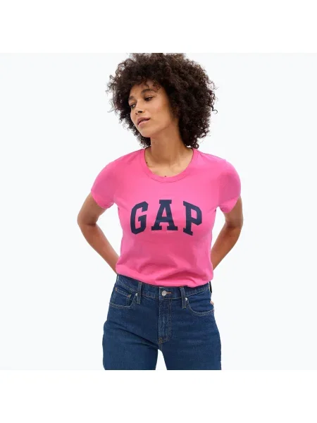 Дамска тениска GAP V-Gap SS Classic Tee standout pink розово