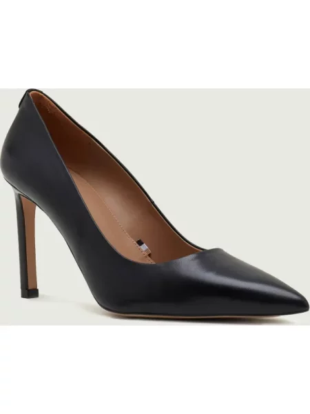 BOSS BLACK Bőr tűsarkú cipő Janet Pump fekete