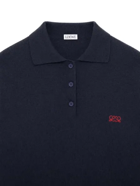 Tricou polo Loewe de mătase albastru