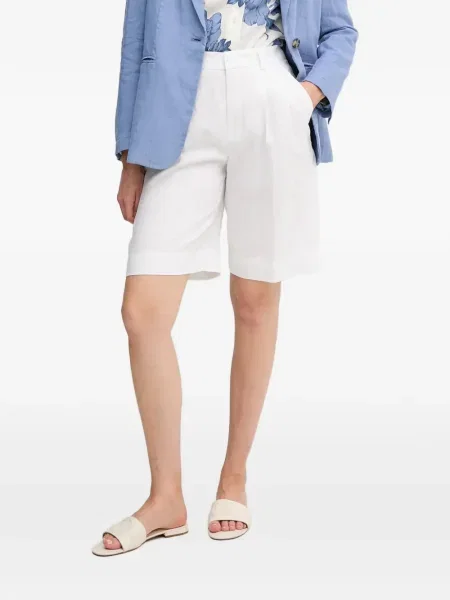 Pantaloni scurți Oui plisate alb