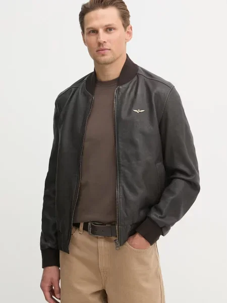 Aeronautica Militare kurtka bomber skórzana brązowa