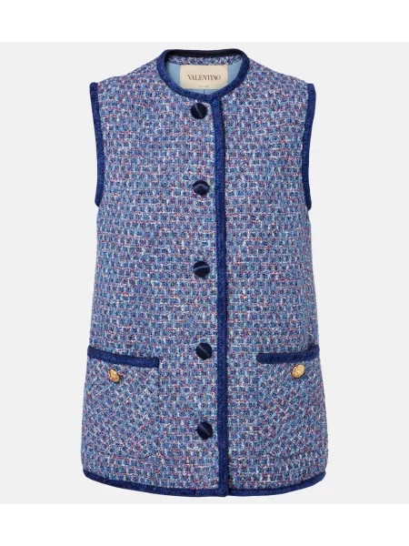 Vestă Valentino din tweed albastru