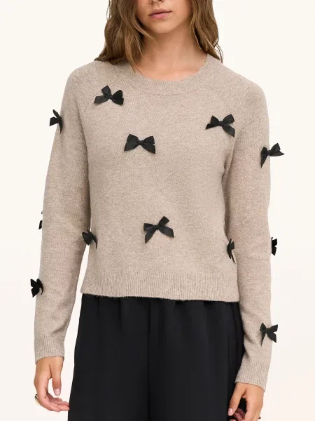 Only Sweter beige czarny