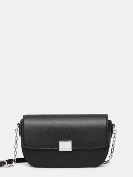 Usnjena torbica Karl Lagerfeld črna