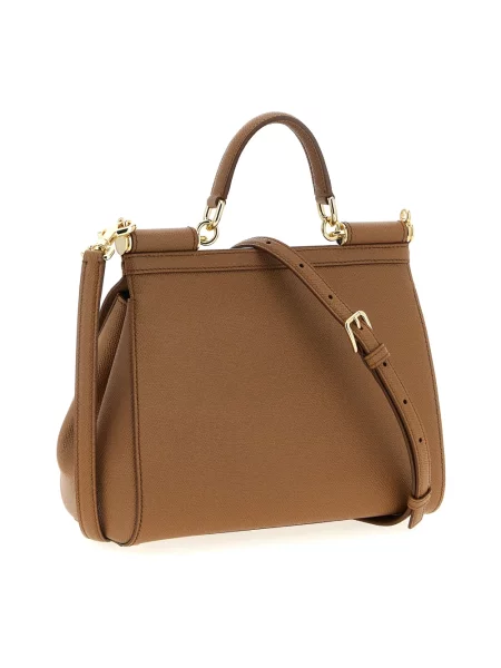 Torebka Dolce And Gabbana skórzana brązowa