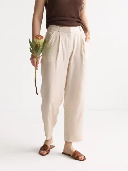 Чіноси Lilove молочний льон/бавовна