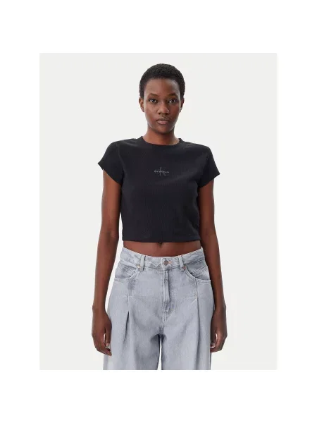 Calvin Klein Jeans Majica / bela črna