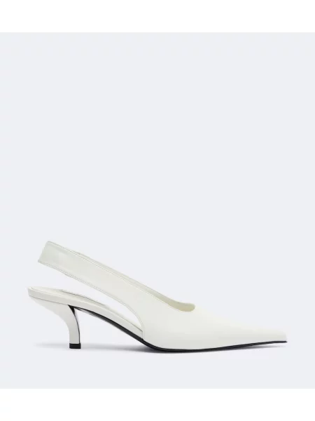 Pantofi cu toc Toteme din piele slingback alb