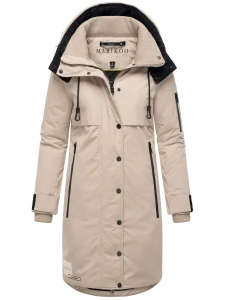 MARIKOO Zimski plašč Anoukaa kremna črna