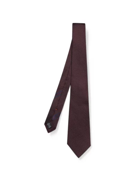 Cravată Zegna de mătase cu imprimeu geometric roșu