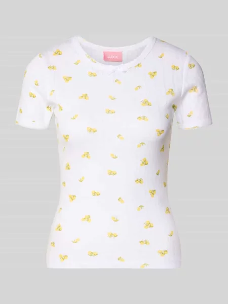T-shirt z wiązanym detalem model ELIZA' Jjxx biała