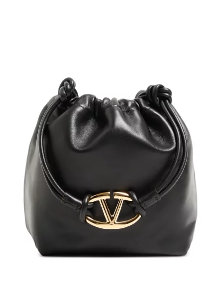 Geantă Valentino Garavani din piele negru