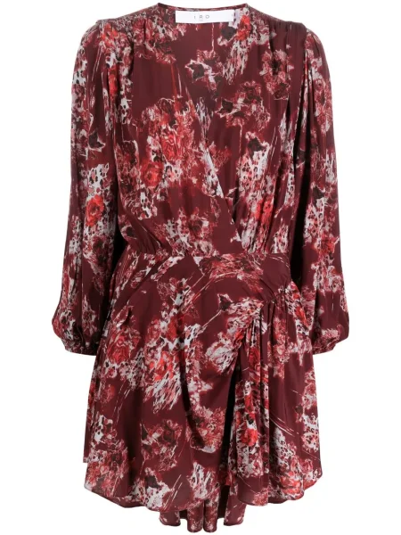 Rochie Iro cu model floral cu imagine de costum roșu