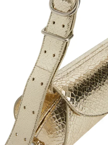 Geanta de piele Jil Sander din piele auriu