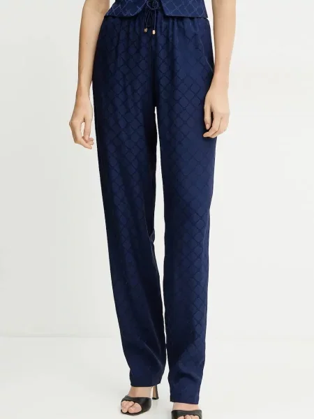 Hlače Elisabetta Franchi mornarsko modra