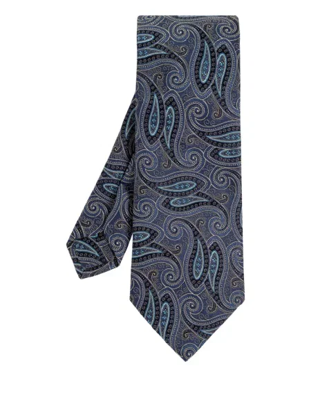 Cravată Etro cu model paisley albastru
