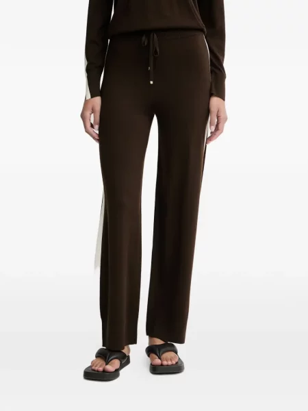 Pantaloni From Future cu dungi alergare maro