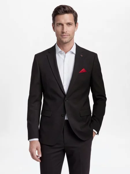 Finshley & Harding London kurtka modułowa Brixdon Mężczyźni Slim Fit jednolity 23 czarny