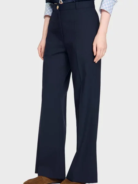 Шерстяные брюки Sandro синие