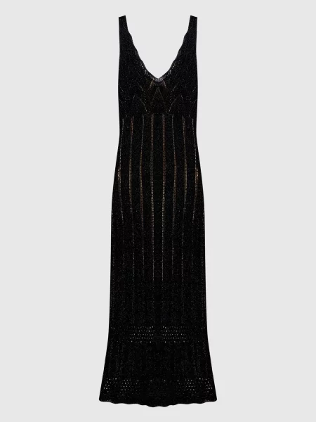 Сукня міді з люрексом Twinset чорна