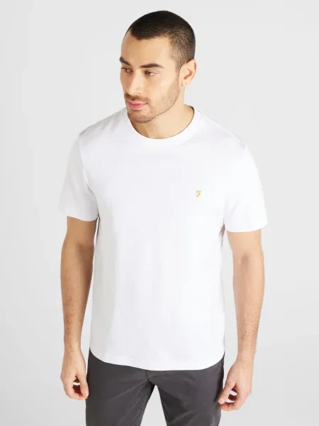 FARAH Tricou DANNY galben auriu alb