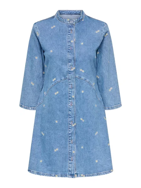 ONLY Dolga srajca ONLNEW CHICAGO moder denim / rumena bela