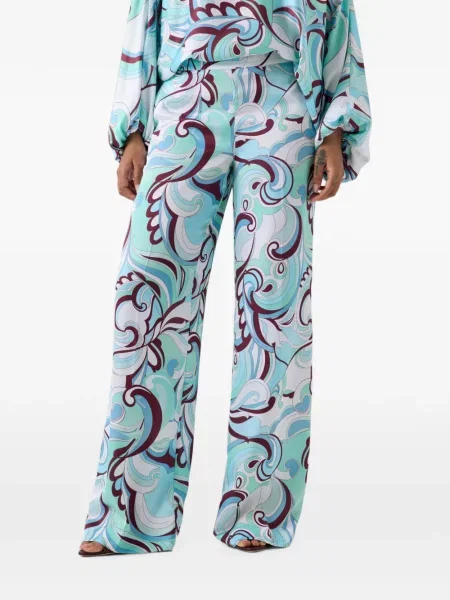 Pantaloni Marciano By Guess cu imagine cu imprimeu abstract alb