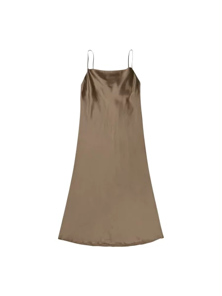 Sukienka midi Munthe do kolan brązowa