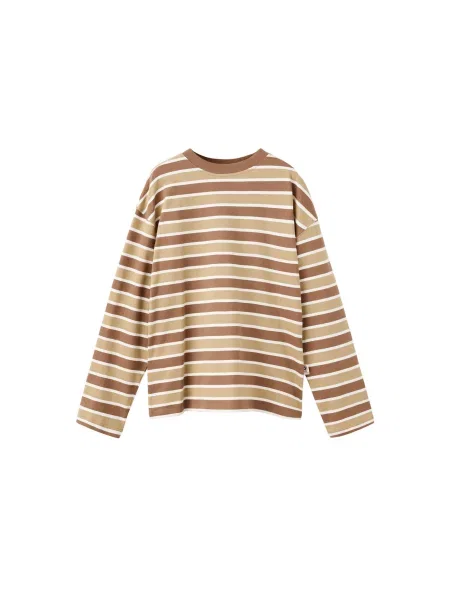 MANGO KIDS Tricou SCOFFEE bej închis / maro alb