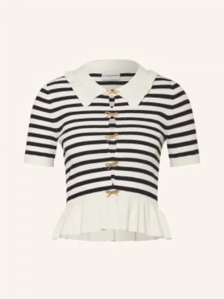 Claudie Pierlot Dzianinowa Koszulka Z Wycięciami weiss biała