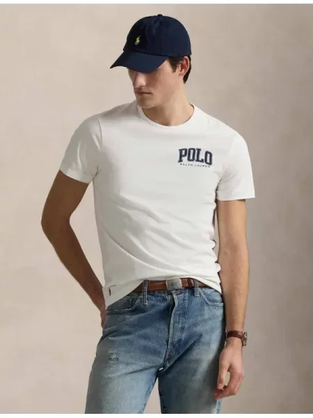 POLO RALPH LAUREN Póló | Custom slim fit fehér