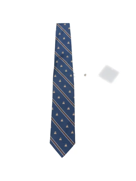 Cravată Brooks Brothers cu broderie cu dungi albastru