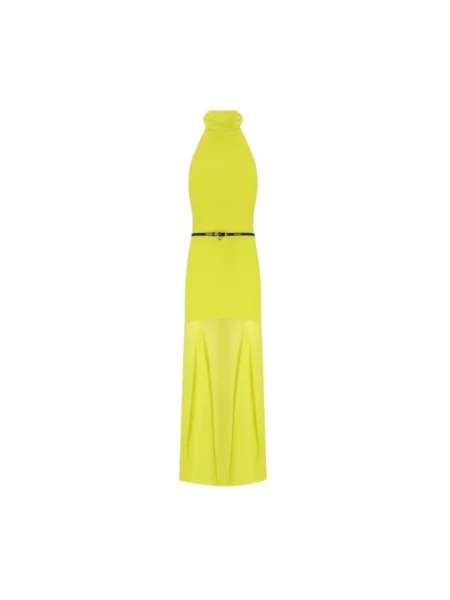 Sukienka maxi Elisabetta Franchi dzwony zielona