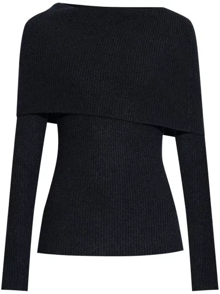 Długi top Fabiana Filippi prążkowany czarny