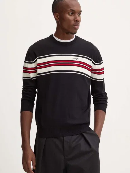 Vlněný svetr MSGM pánský lehký černá