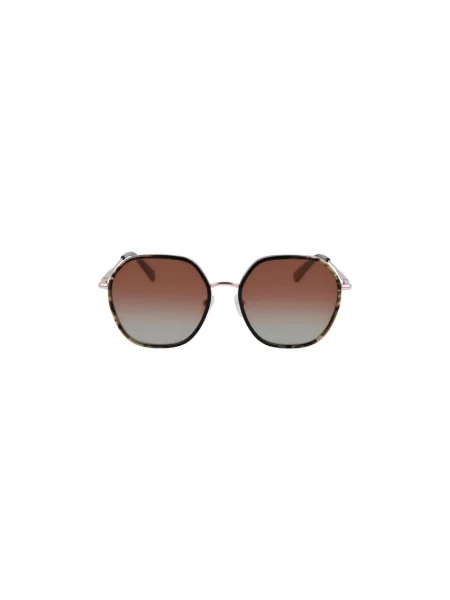 Okulary przeciwsłoneczne Longchamp w geometryczne wzory różowe