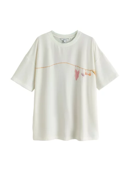 Next Tricou ecru portocaliu