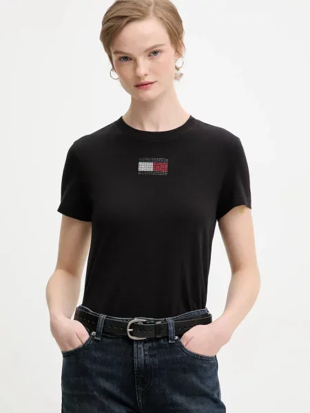 Majica Tommy Jeans za žene crna