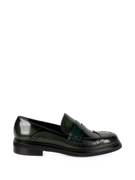 Pantofi loafer Napoleoni din piele verde