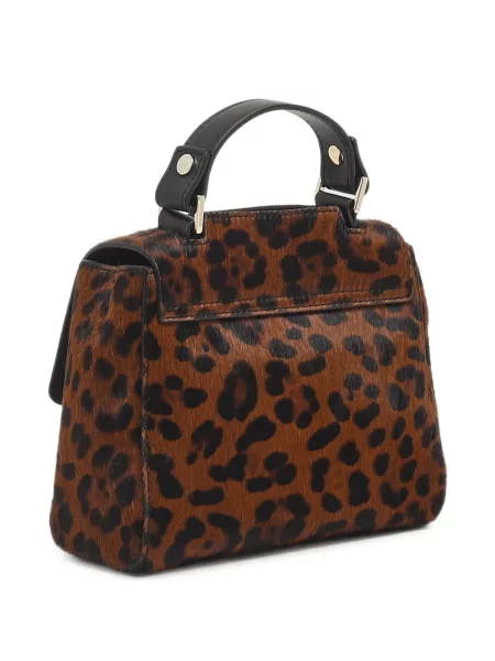 Geantă shopper Orciani cu imagine cu model leopard maro