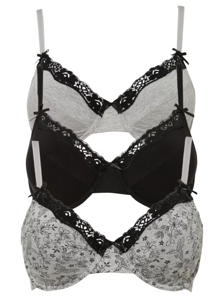 Bonprix Sutien crem / gri deschis negru