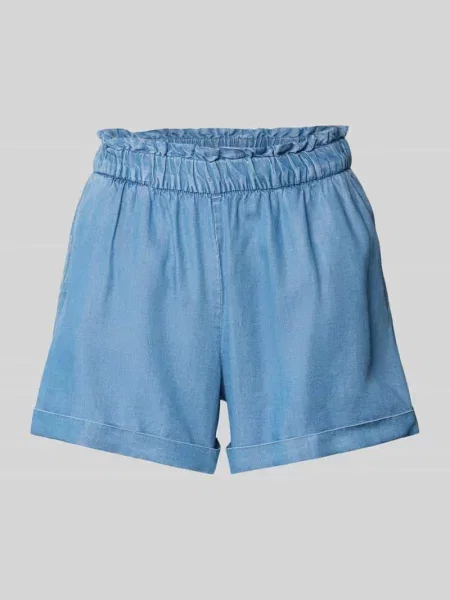 Szorty o luźnym kroju z lyocellu stylizowanego na denim model ‘HARPER’ Vero Moda niebieskie