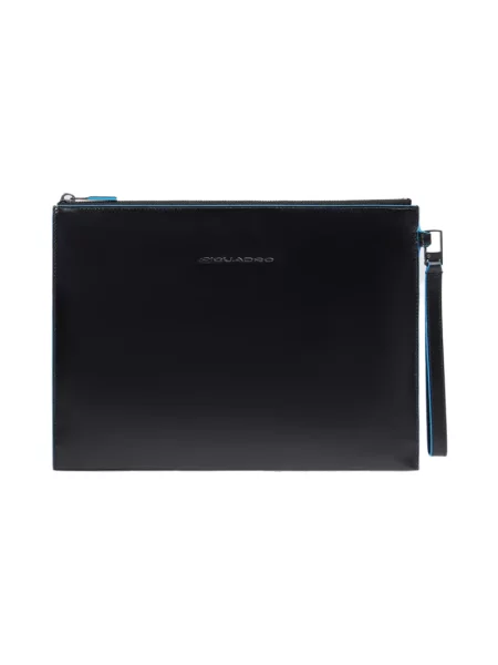 Teczka Piquadro skórzana z paskiem czarna