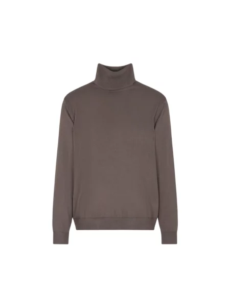 Lniany sweter z golfem Armani Exchange szary