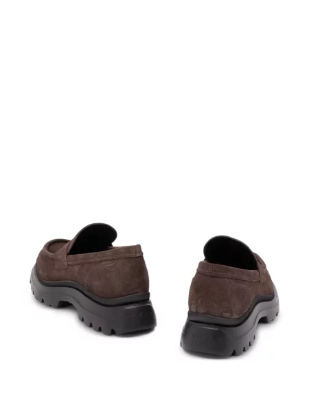 Pantofi loafer Hogan din piele de căprioară maro