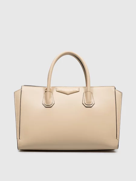 Шкіряна сумка Antigona Catchall Givenchy бежева