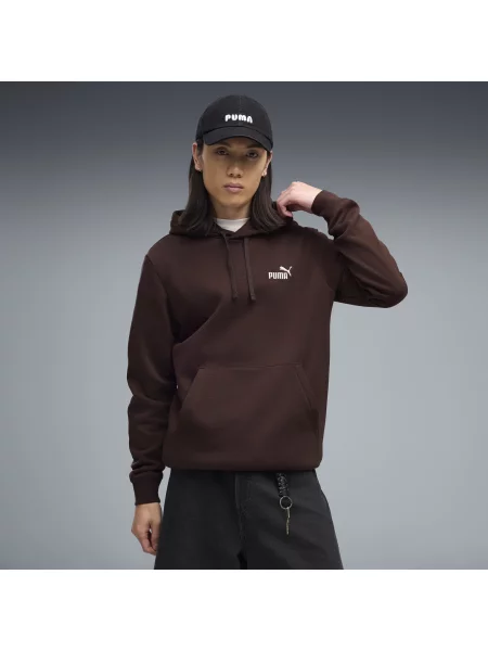 PUMA bluza z kapturem Essentials z małym logo No. 1 Odzież S brązowy