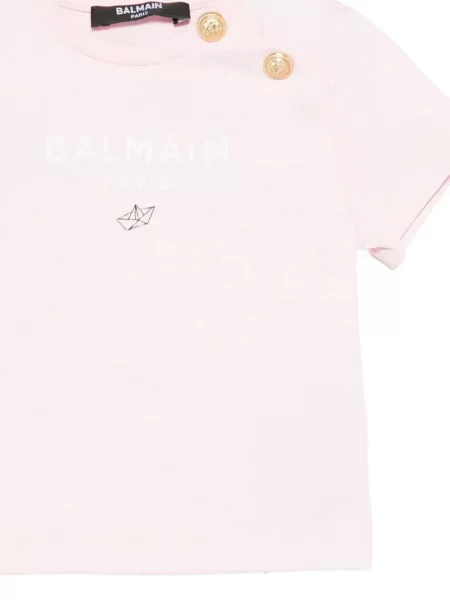 Koszulka dziecięca Balmain różowa
