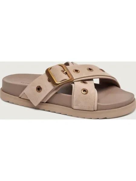 AllSaints șlapi de piele Suki Western Sandal bej