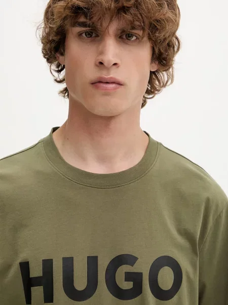 HUGO T-shirt z Dulivio zielona